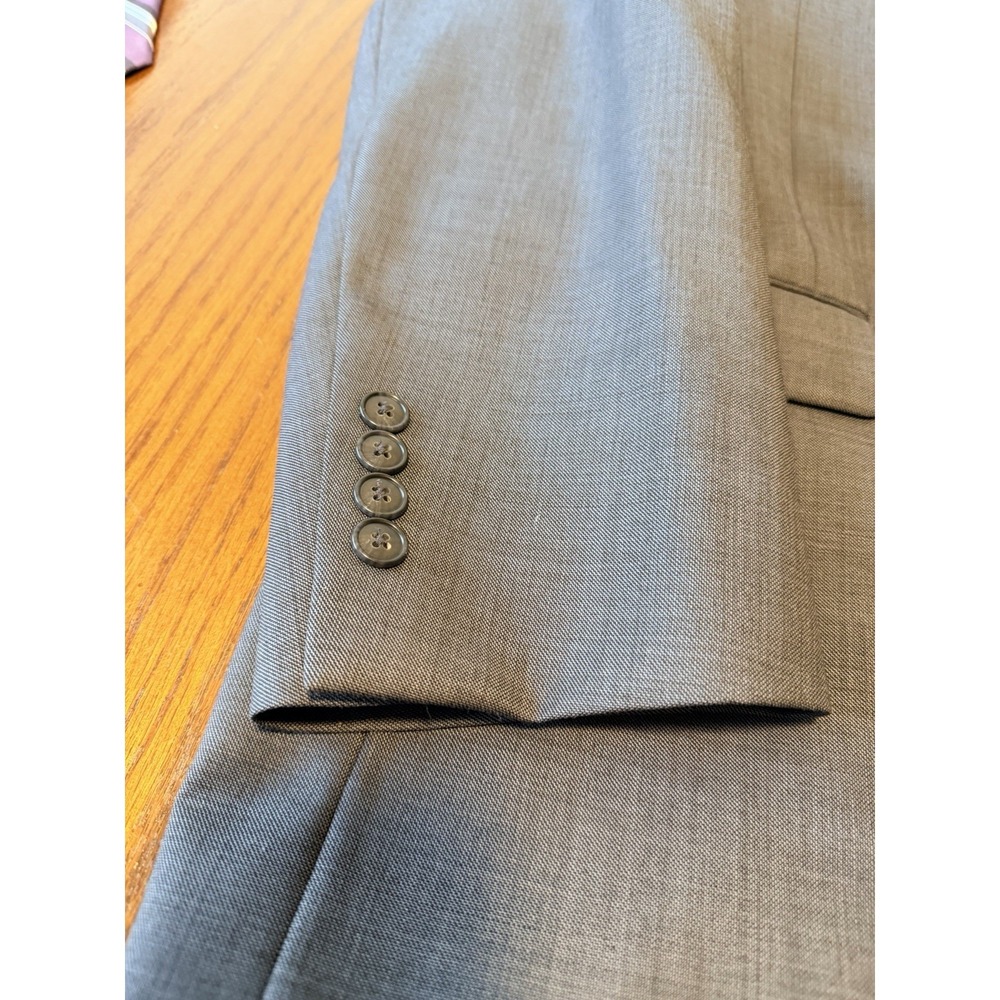 JOS A BANK Traveler's Collection Mens 43L Tailored Fit Wool Blazer Jacket Gray - Picture 10 of 11